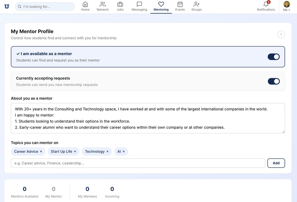 Mentoring - Web View