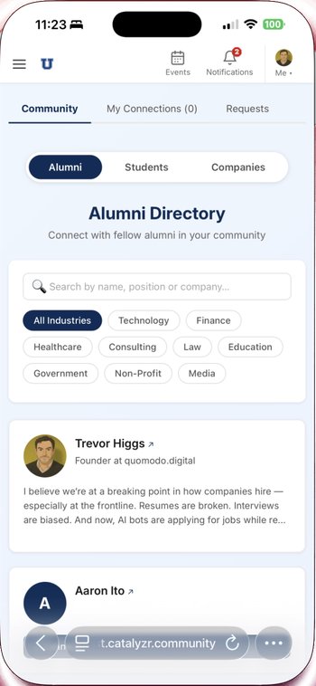 Alumni Directory - Mobile