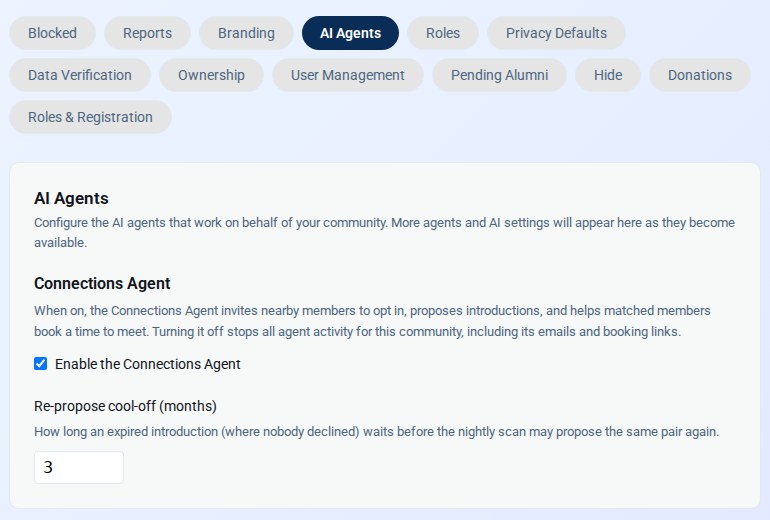 The AI Agents tab in Client Settings