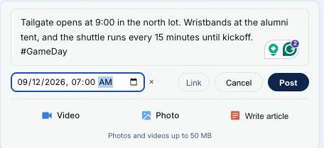 Composing a scheduled post